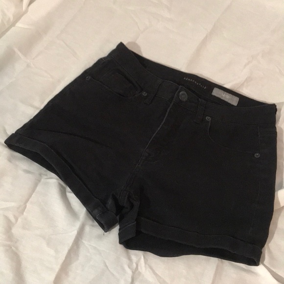 Black Midi Aeropostales Shorts - Picture 1 of 2